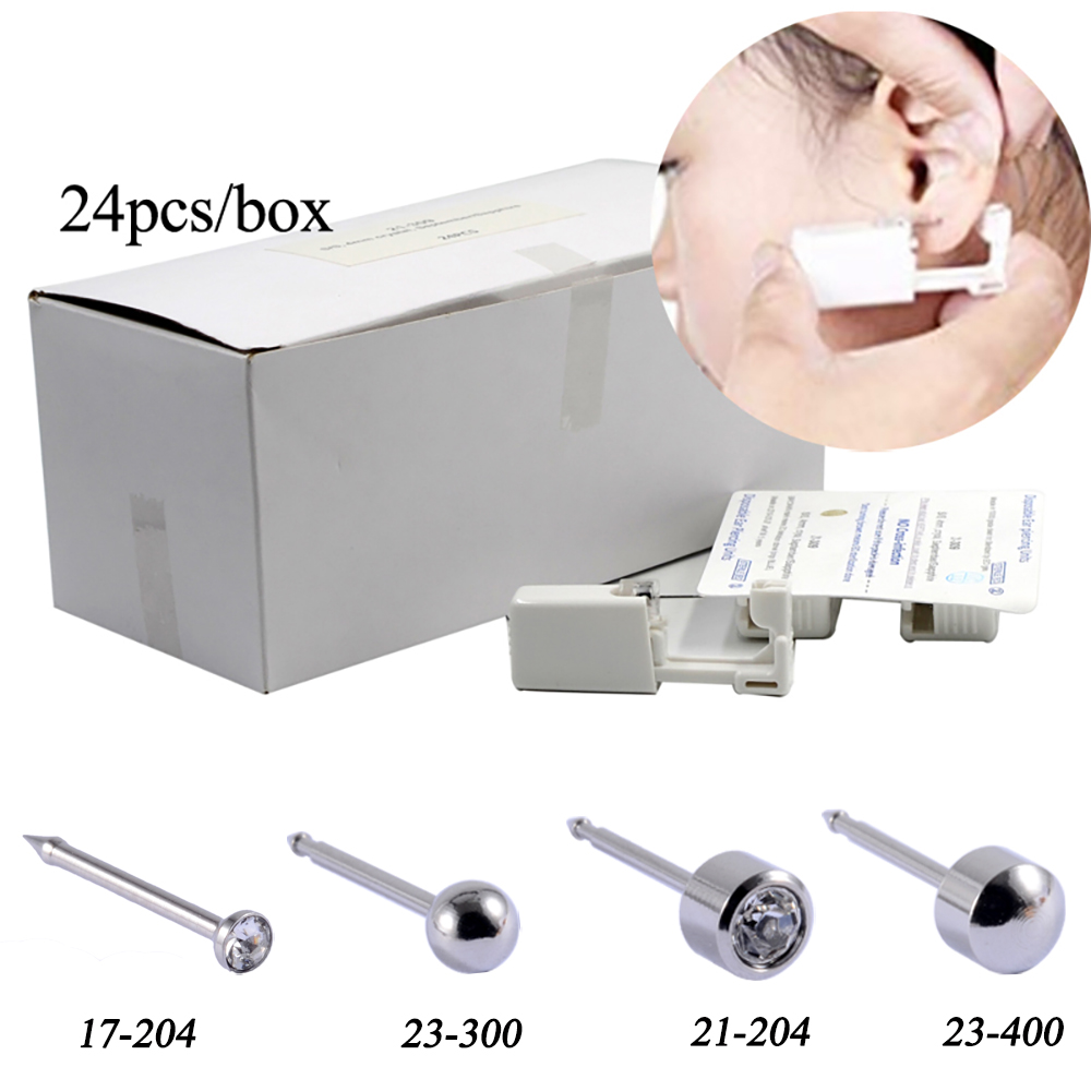 Body Jewelry Jewelry Box - 24 قطعة/صندوق المتاح سلامة الأذن ثقب