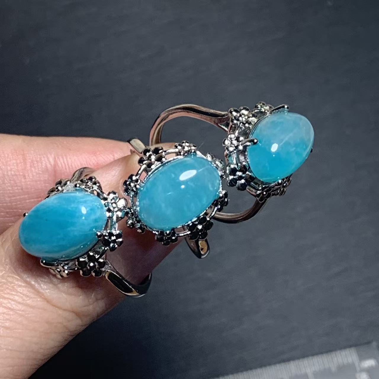 Body Jewelry Wholesale - خاتم أمازونيت طبيعي قابل للتعديل مقاس