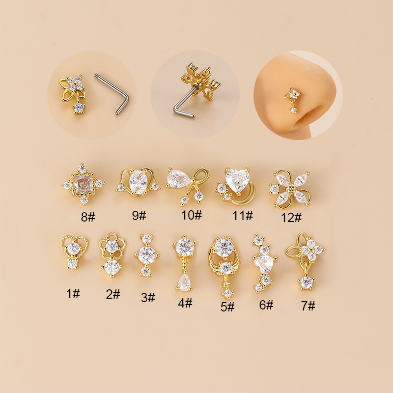 Body Jewelry Septum - حلق أنف على شكل حرف L