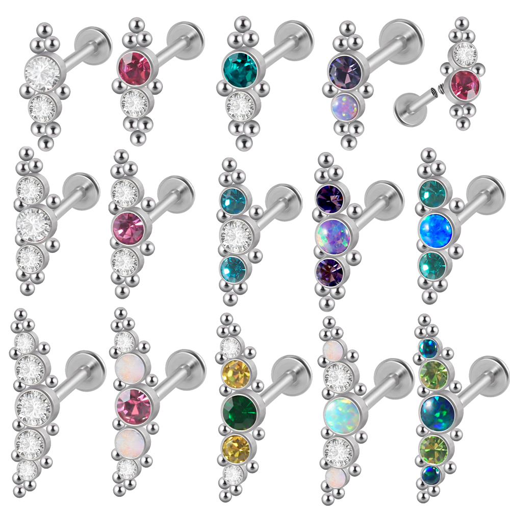Cluster Stud Ear - 1 قطعة 316L الجراحية الصلب 16