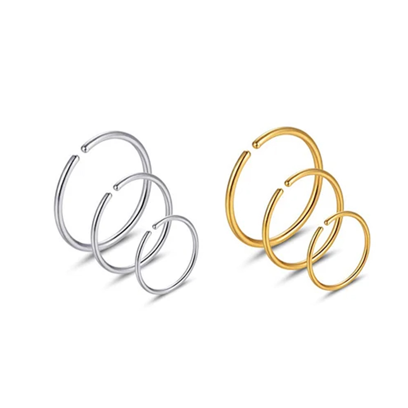 Body Jewelry Septum - 6 قطع/مجموعة حلقات أنف مضادة للحساسية