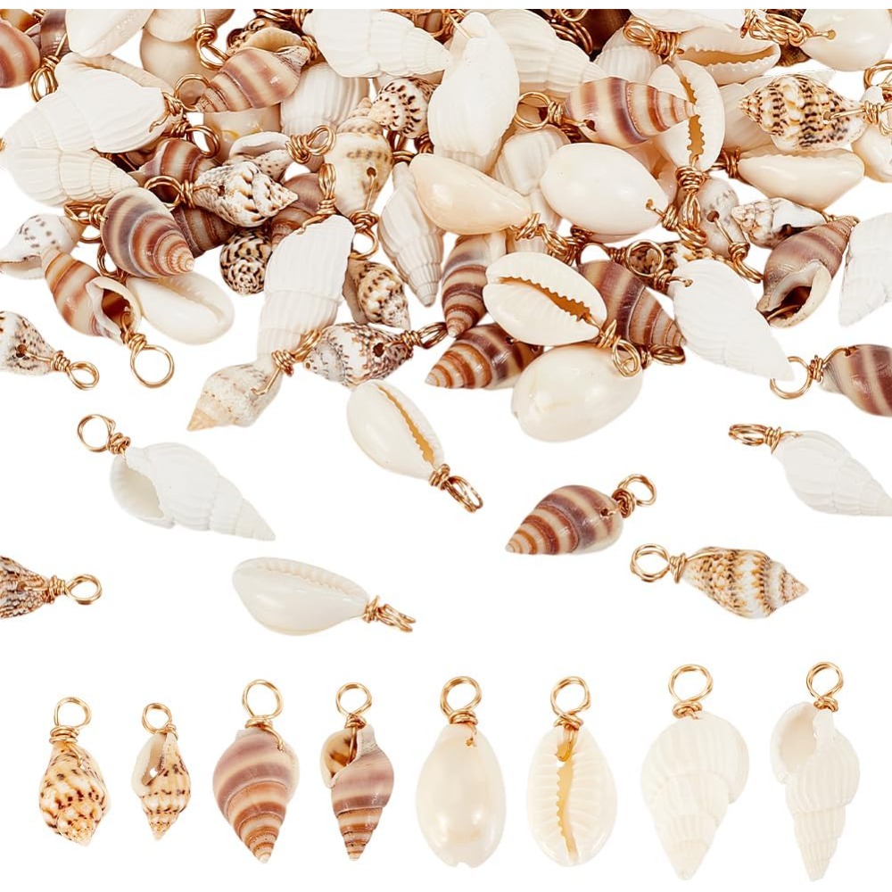 Body Jewelry Beach - 100 قطعة 4 أنماط قذيفة الطبيعية