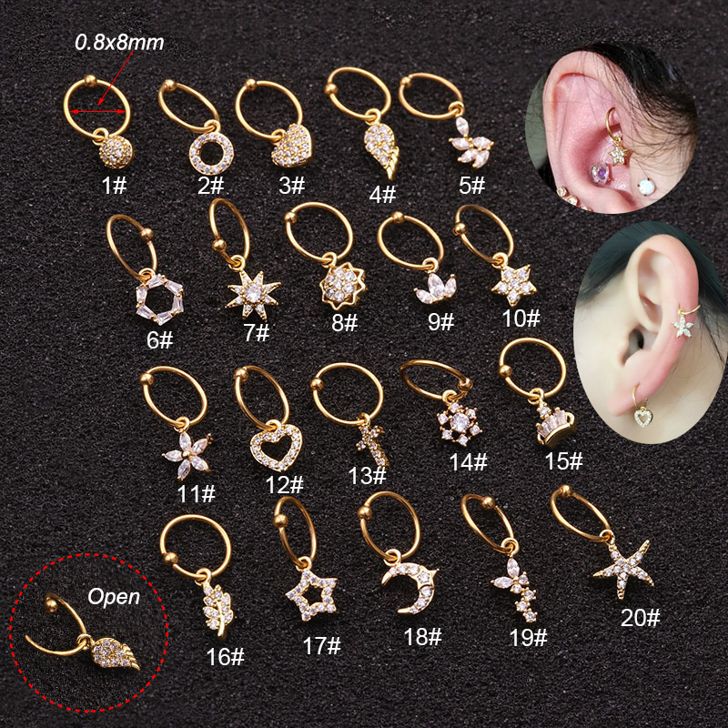 Body Jewelry Universe - 1 قطعة حلقة عالمية طارة الأذن