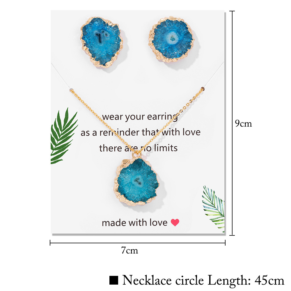 الطبيعية الخضراء Druzy Agates  - مراجعة Cluster Stud Ear وسعره