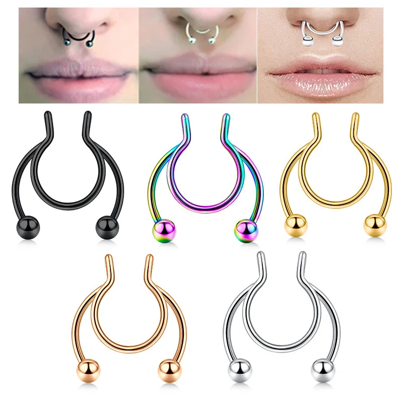 U على شكل حلقة الأنف وهمية الو - مراجعة Body Jewelry Septum وسعره