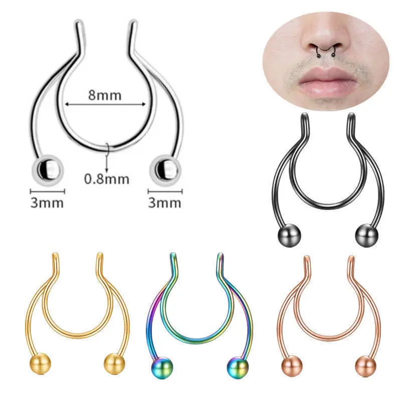 U على شكل حلقة الأنف وهمية الو - مراجعة Body Jewelry Septum وسعره