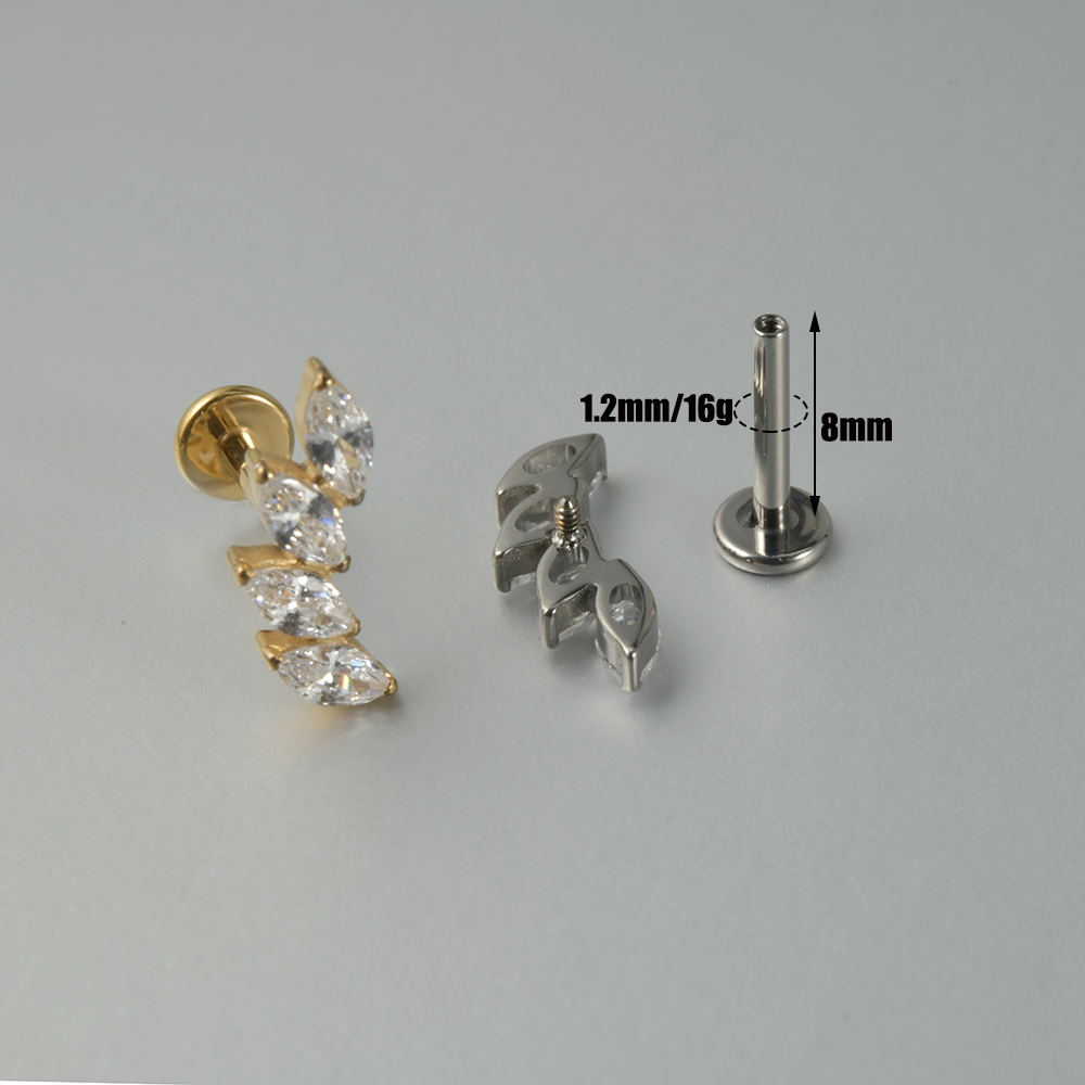 1 قطعة الزركون G23 الصلبة التي - مراجعة Cluster Stud Ear وسعره