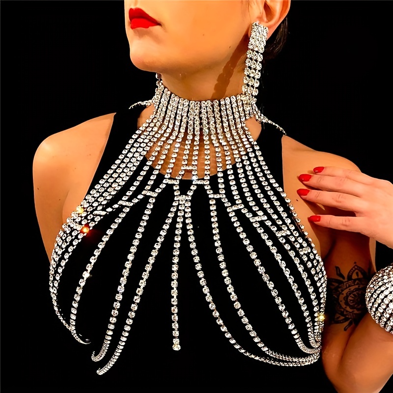 سلسلة صدر كريستالية فاخرة، قلا - مراجعة Body Jewelry High End وسعره