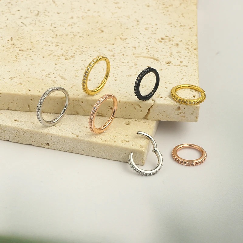 حلقة أنف شفافة 16G مرصعة بالزر - مراجعة Body Jewelry Septum وسعره
