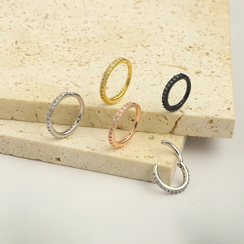 حلقة أنف شفافة 16G مرصعة بالزر - مراجعة Body Jewelry Septum وسعره