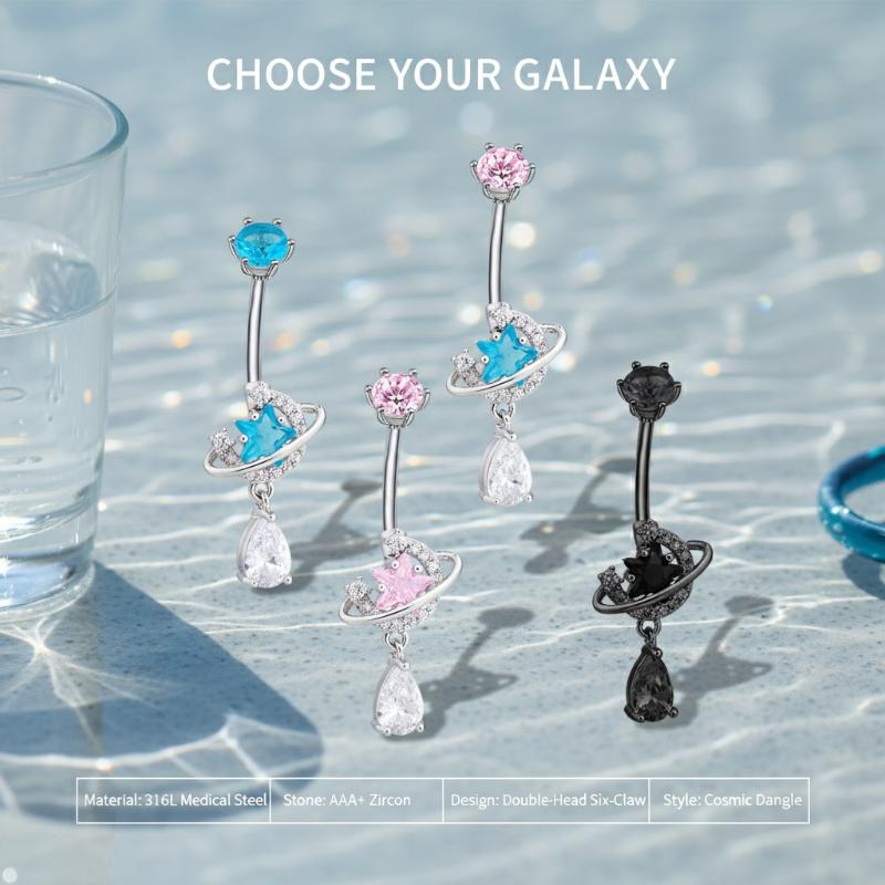 حلقات سرة البطن المتدلية من ال - مراجعة Body Jewelry Universe وسعره