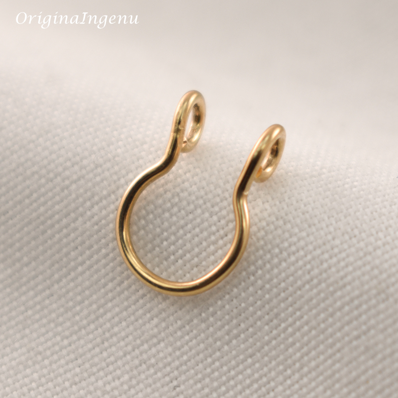 14K الذهب شغل خاتم الأنف وهمية - مراجعة Body Jewelry Septum وسعره