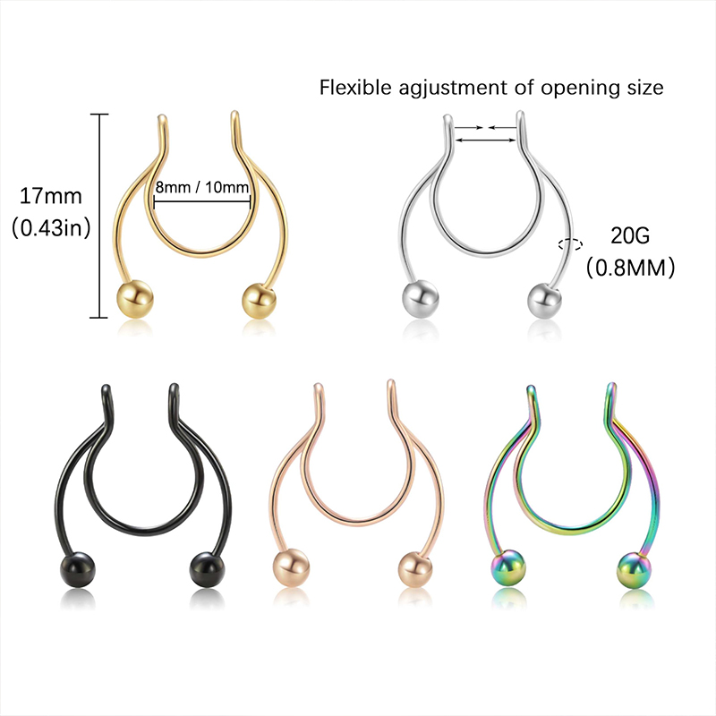 20G حلقات أنف صناعية بمشبك من  - مراجعة Body Jewelry Septum وسعره