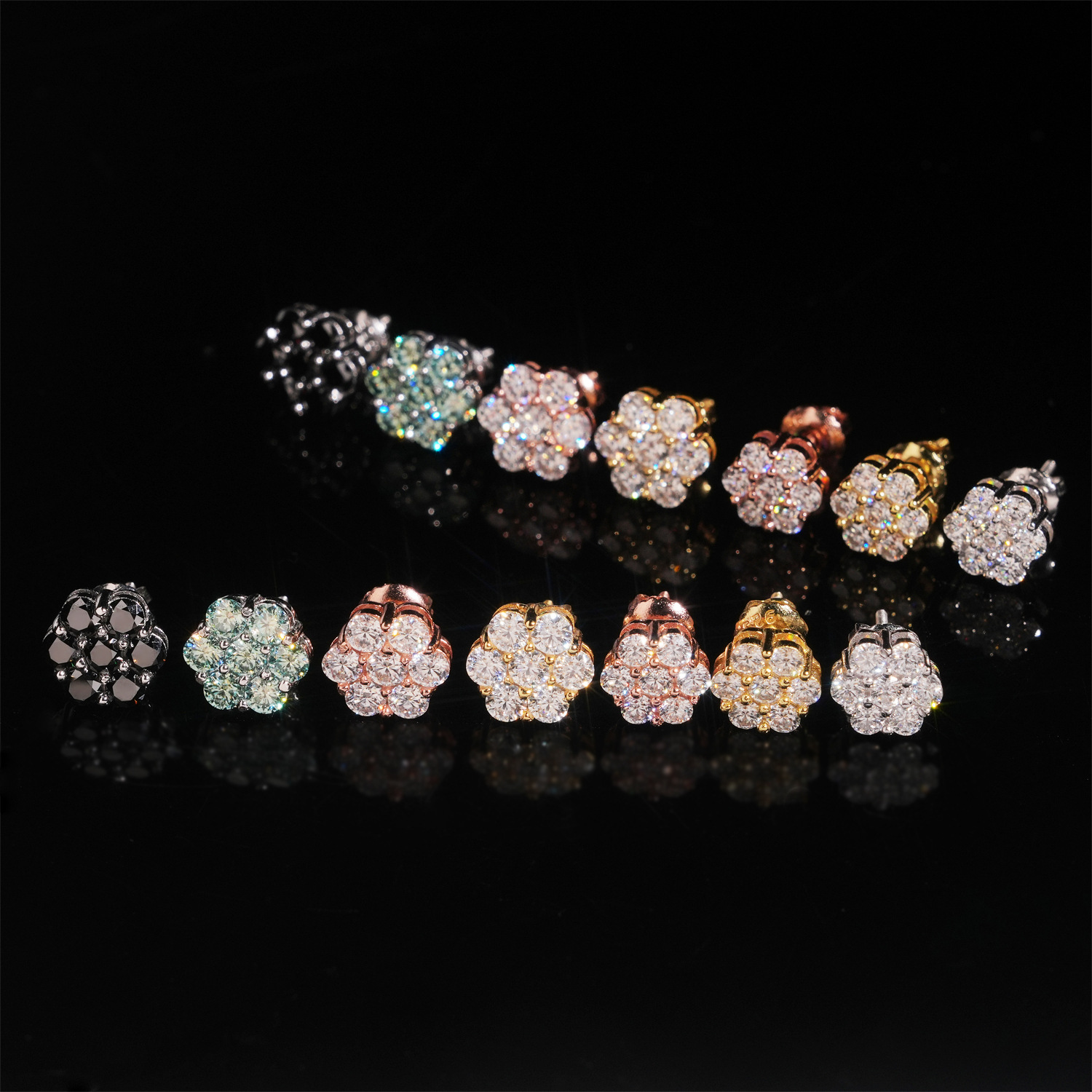 أقراط فضة 925 متعددة الألوان ب - مراجعة Cluster Stud Ear وسعره