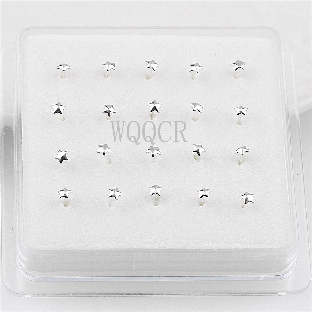 20 قطعة/علبة، مسامير أنف على ش - مراجعة Body Jewelry Jewelry Box وسعره