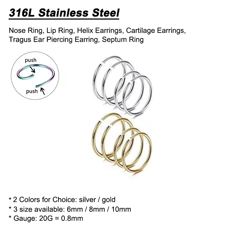 6 قطع/مجموعة حلقات أنف مضادة ل - مراجعة Body Jewelry Septum وسعره