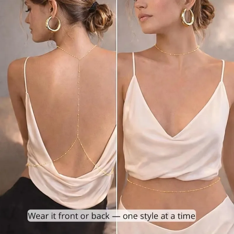 سلسلة ظهر أنيقة متعددة الطبقات - مراجعة Body Jewelry For Backless Dress وسعره