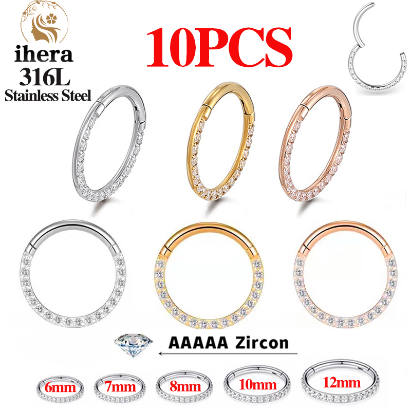1/10 قطع حلقات أنف من الفولاذ  - مراجعة Body Jewelry Septum وسعره