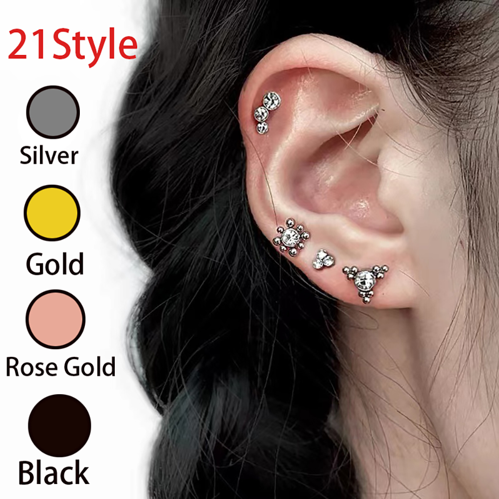 1 قطعة الذهب الأسود الفضة اللو - مراجعة Cluster Stud Ear وسعره