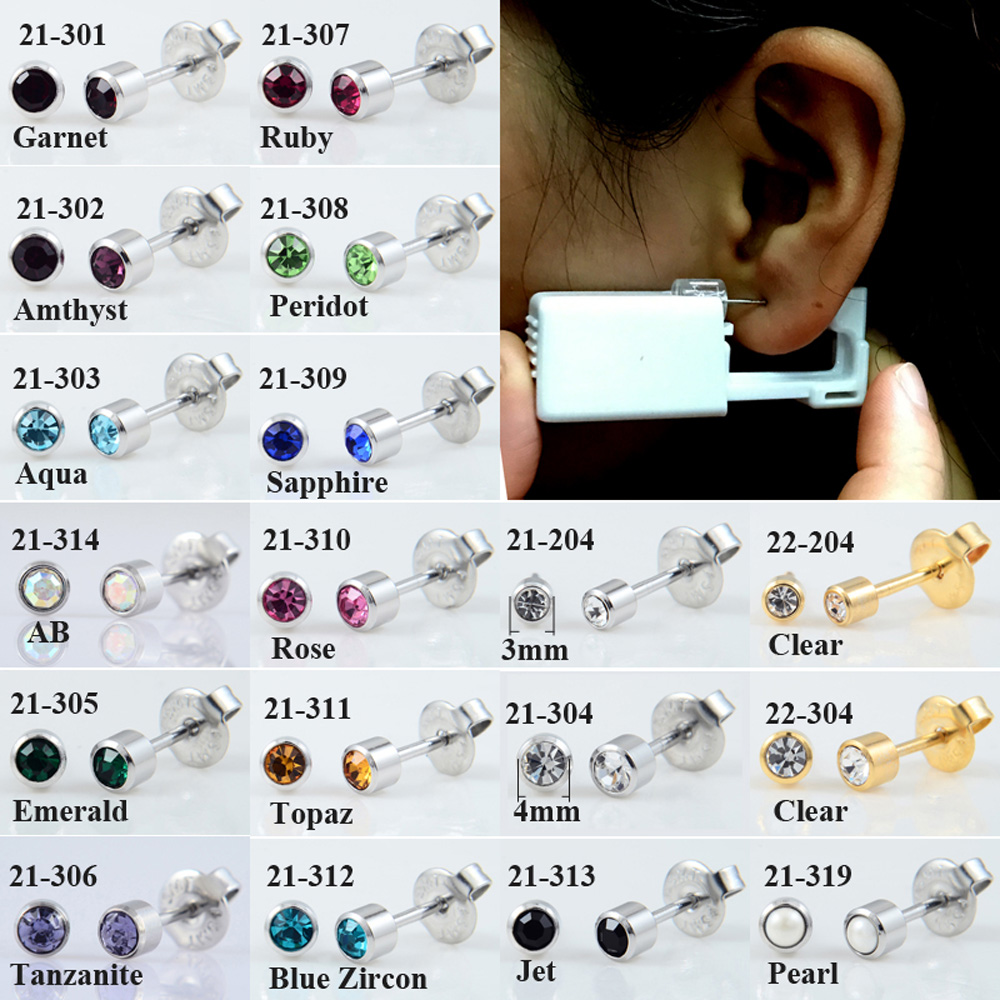 24 قطعة/صندوق لا ألم الأذن ثقب - مراجعة Body Jewelry Jewelry Box وسعره