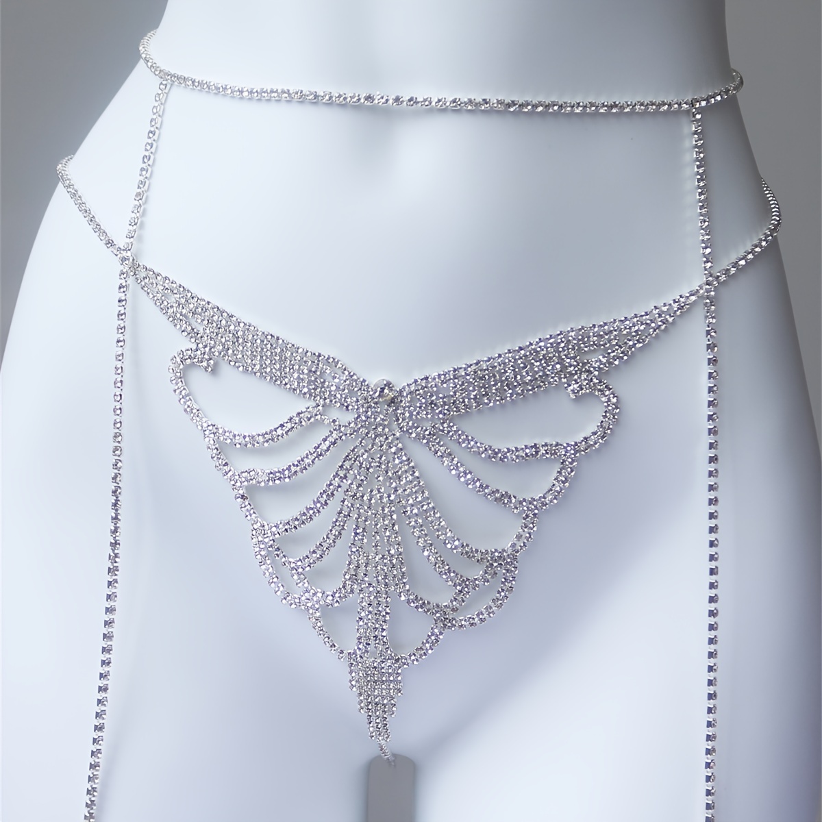 سلسلة خصر متألقة بحجر الراين م - مراجعة Body Chain Jewelry وسعره