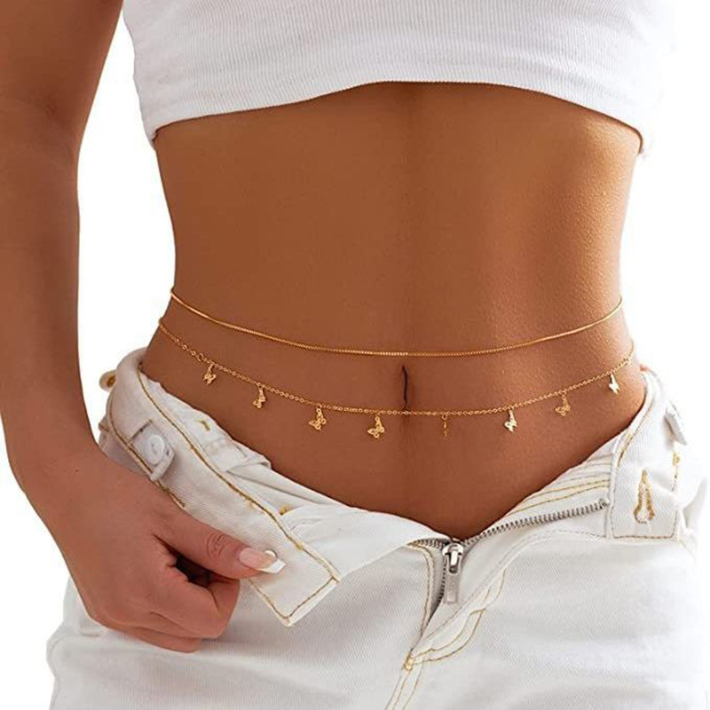 بسيطة مزدوجة طبقة حبة سلسلة لل - مراجعة Body Chain Jewelry وسعره