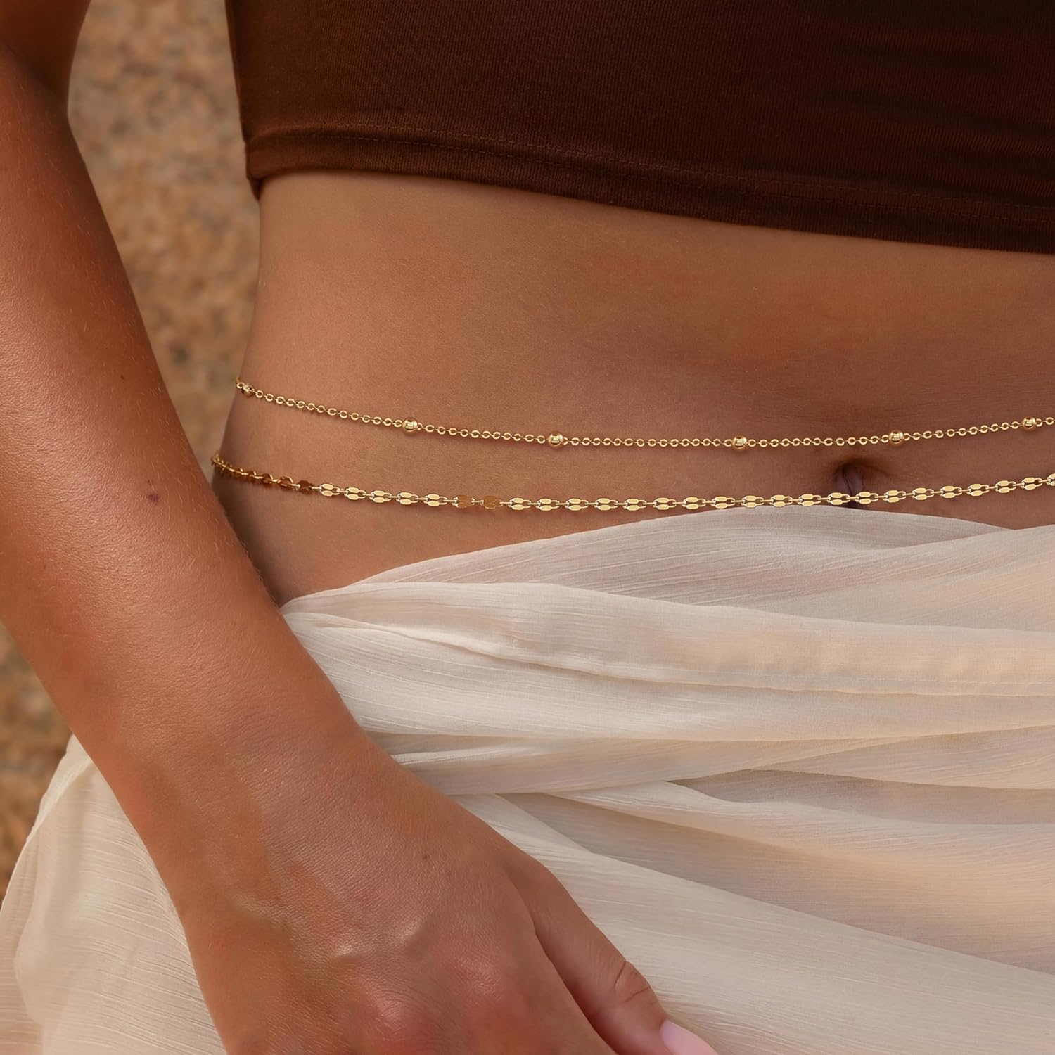 سلسلة خصر مطلية بالذهب عيار 14 - مراجعة Body Jewelry Sale وسعره