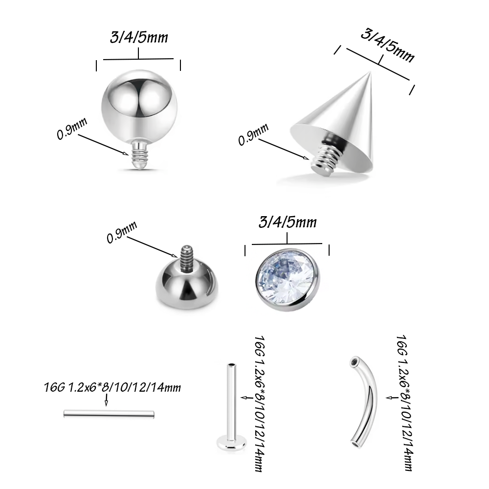 10/30/40 قطعة F136 التيتانيوم  - مراجعة Body Jewelry Universe وسعره