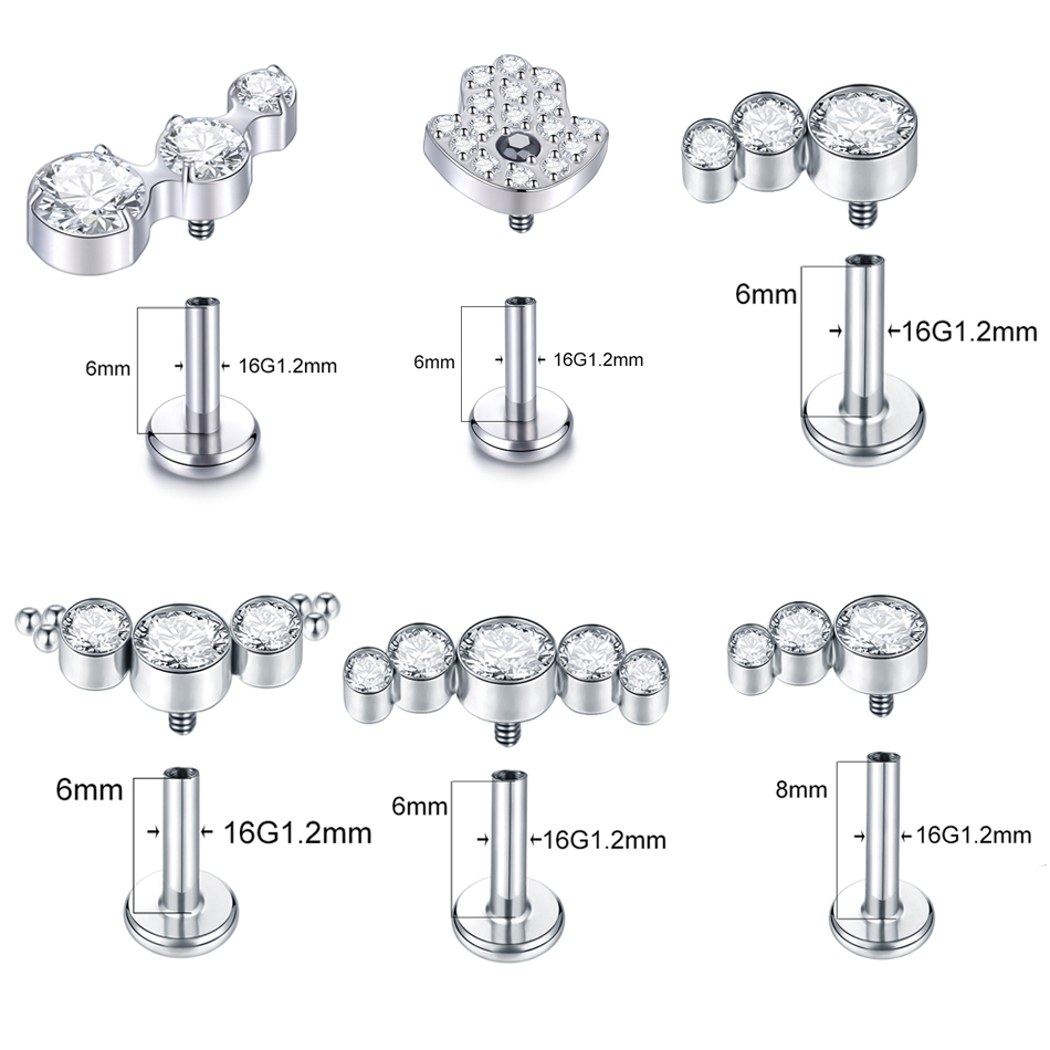 1 قطعة G23 التيتانيوم 16 جرام  - مراجعة Cluster Stud Ear وسعره